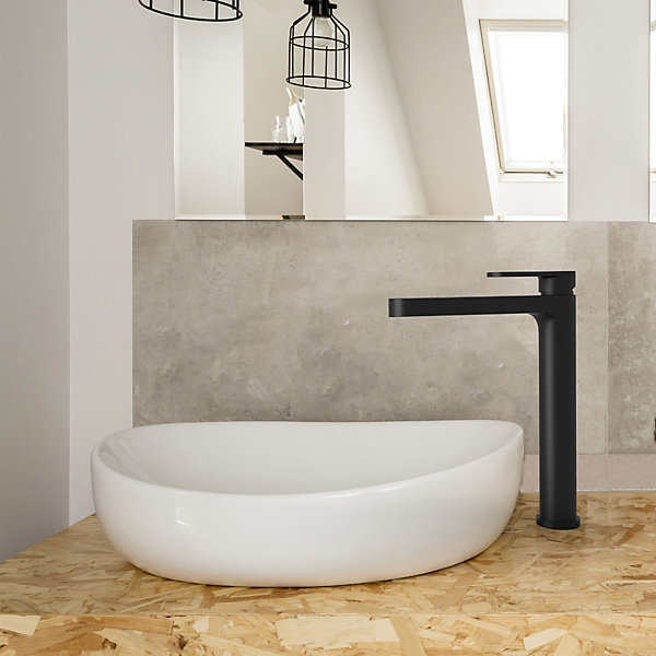 Mitigeur lavabo haut noir mat Essebagno Cortes