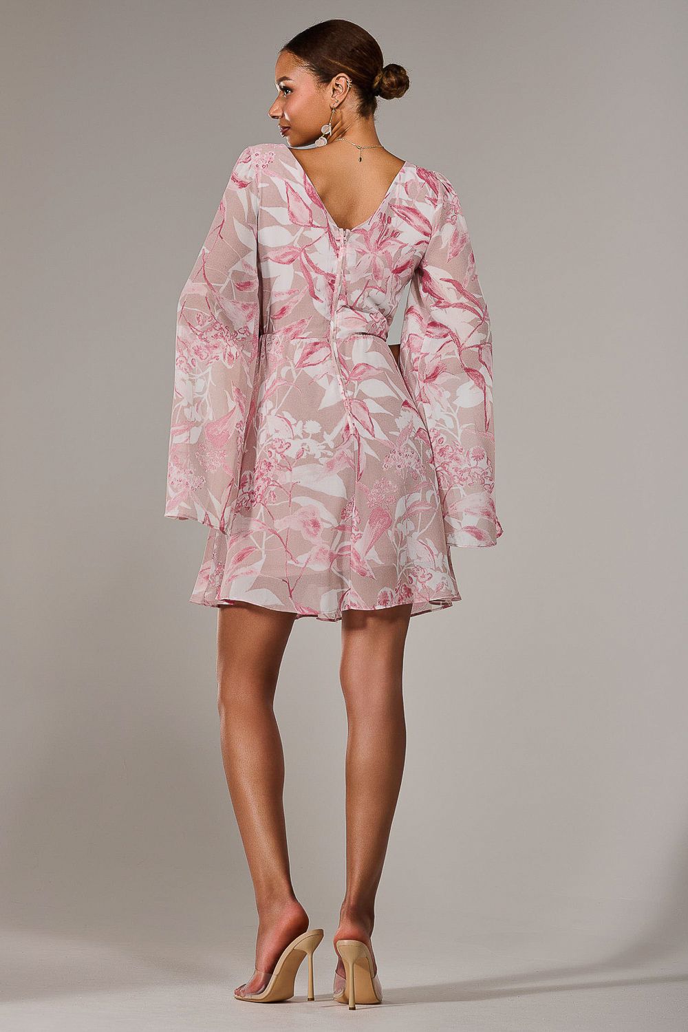 Jolie Moi Chiffon Split Sleeve Mini Dress