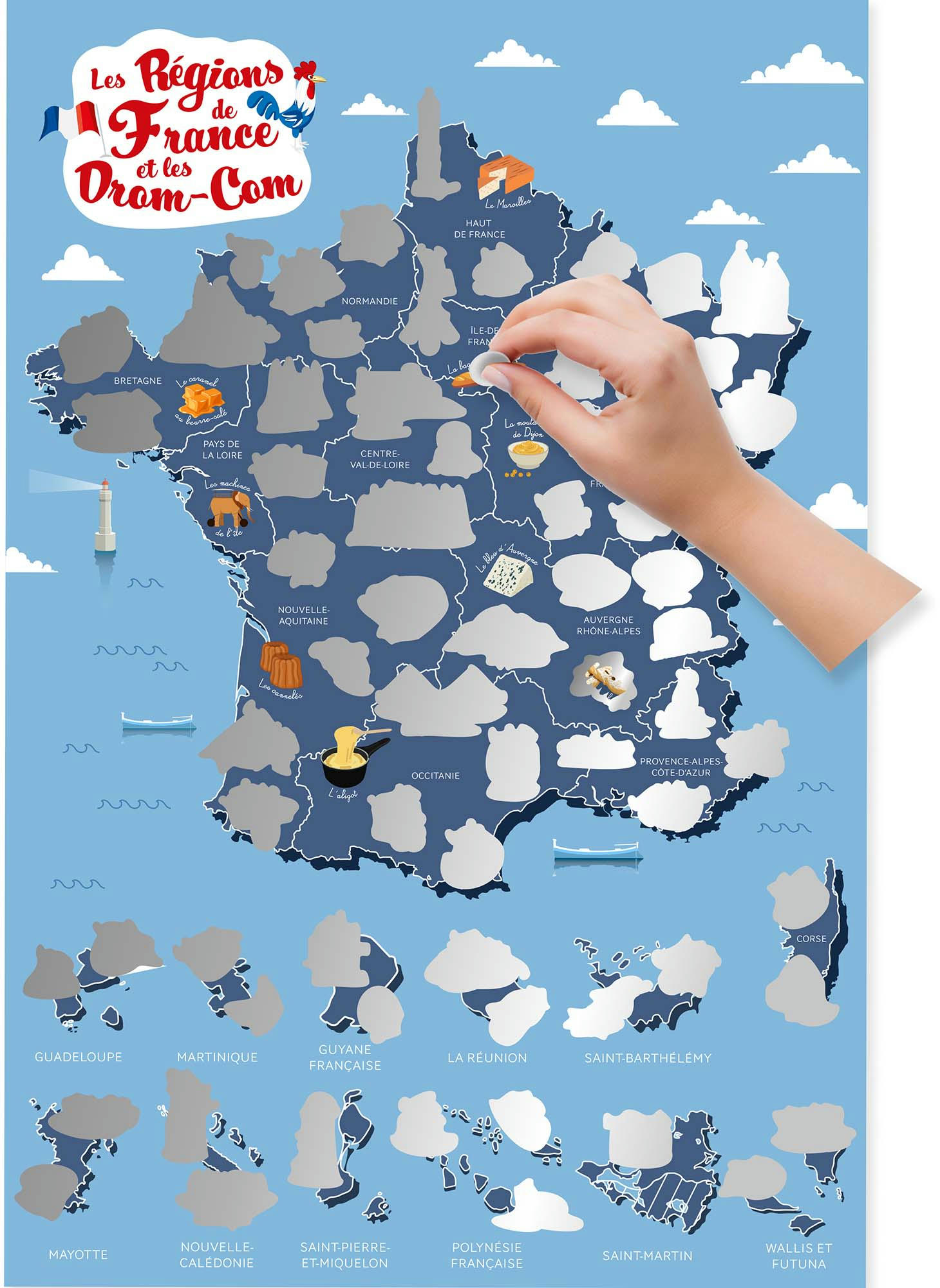 - Poster à gratter régions de france