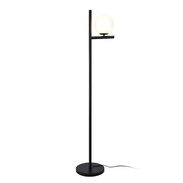 Lampadaire Aberdaron E27 hauteur 154 cm noir blanc lux.pro