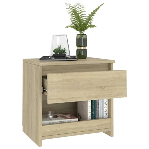 NNEVL Bedside Cabinet Sonoma Oak 40x30x39 cm Chipboard