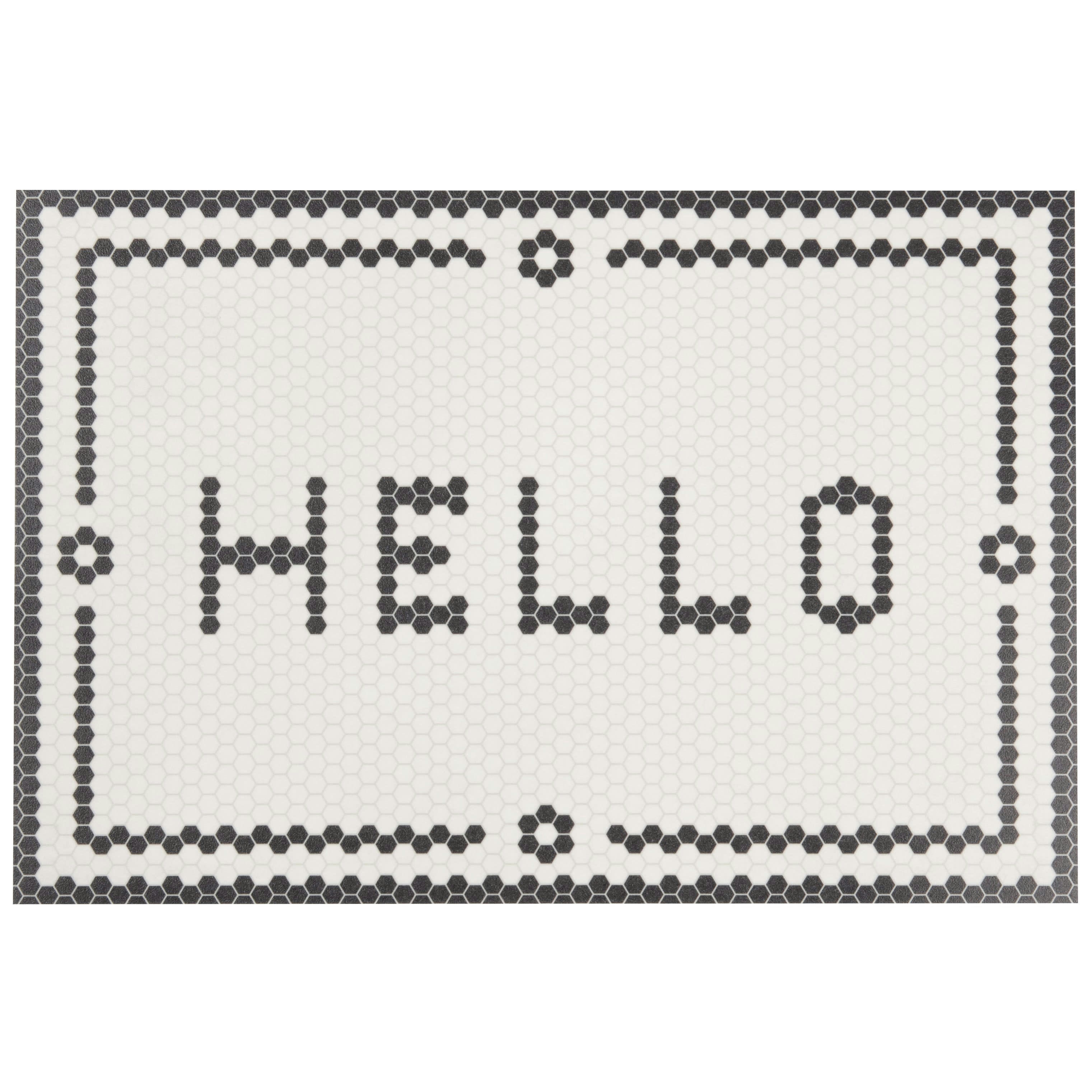 BESSIE - Set de table en vinyle effet mosaïque noir et blanc 30x45