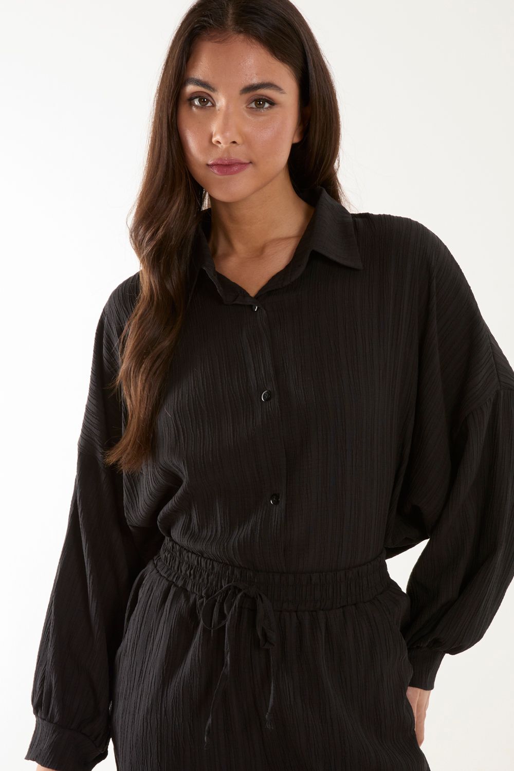 Blue Vanilla Crinkle Shirt & Trouser Set