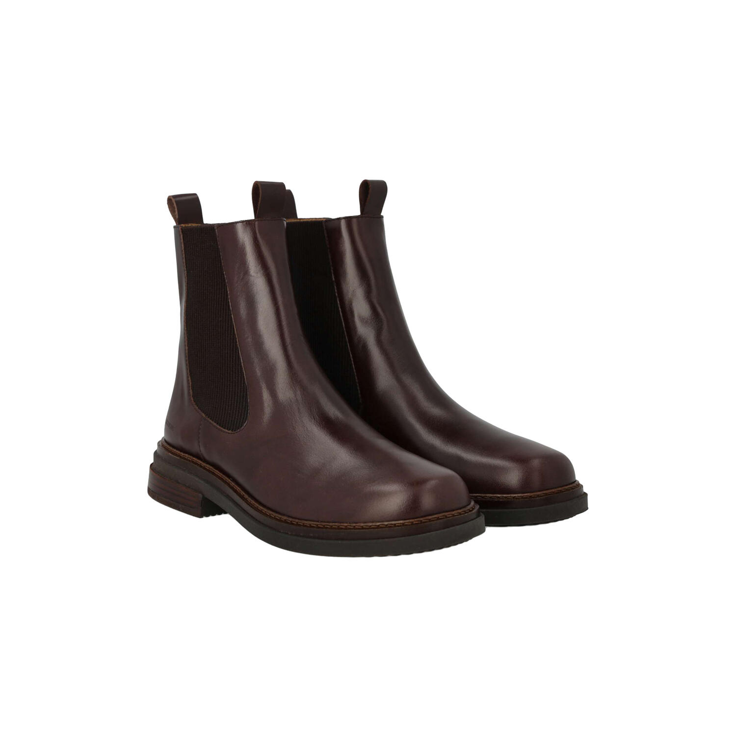 Boot with elastic, dark brown/dark brown