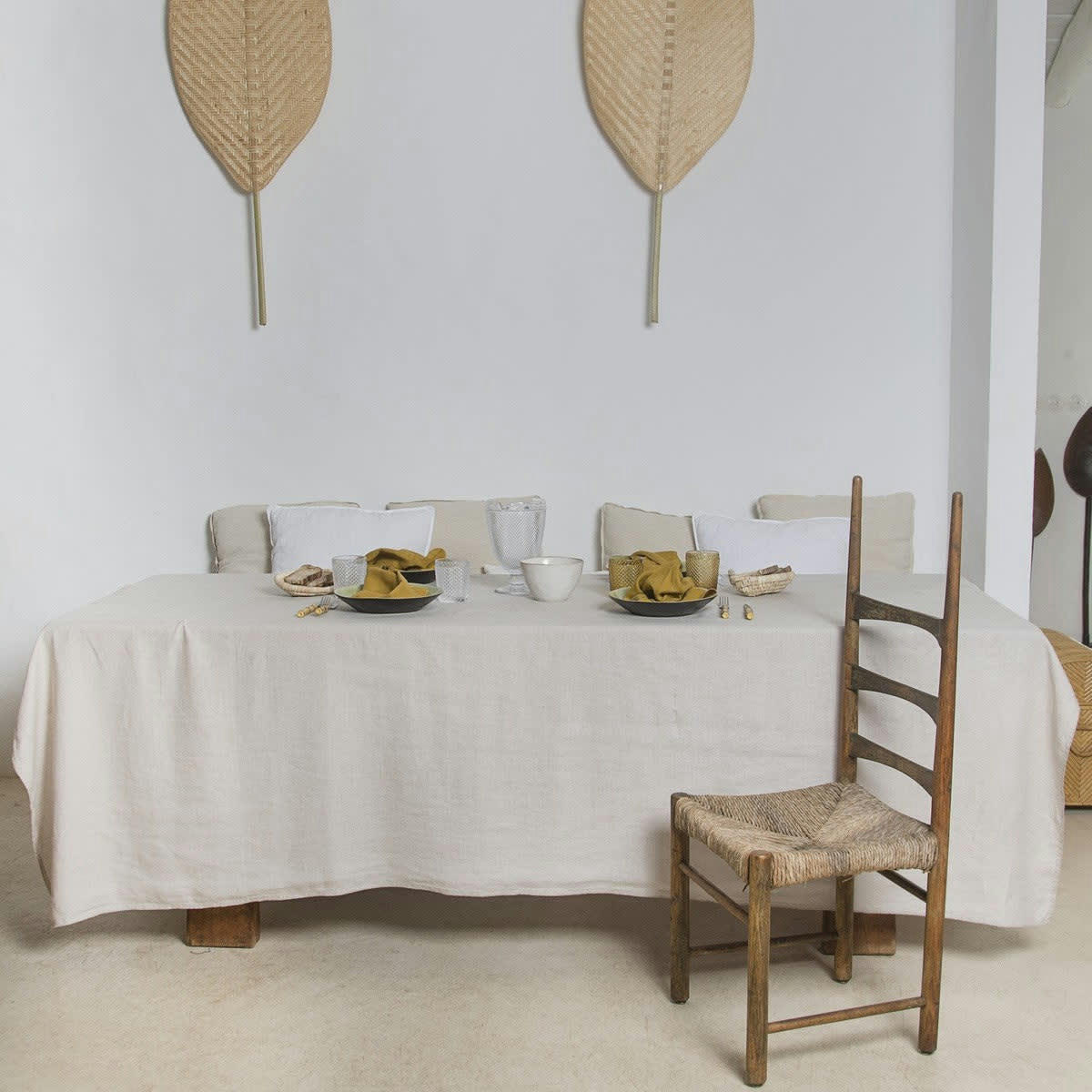 HORTENSE - Nappe lin lavé  150x300 grège