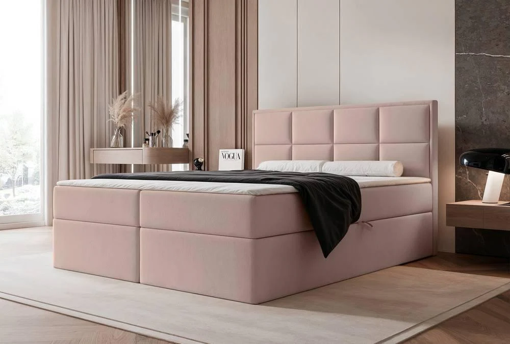 Boxspring Antonia velvet met opbergruimte 140x200