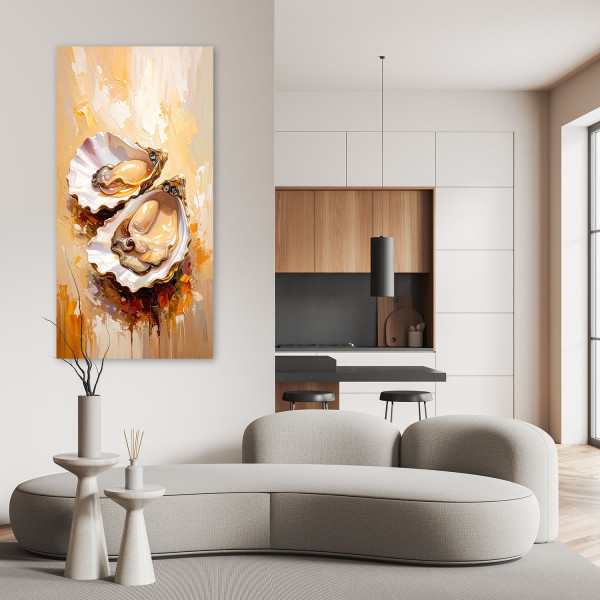 Feeby Obraz do kuchni baru restauracji, Ostrygi Owoce morza Sushi 40x80