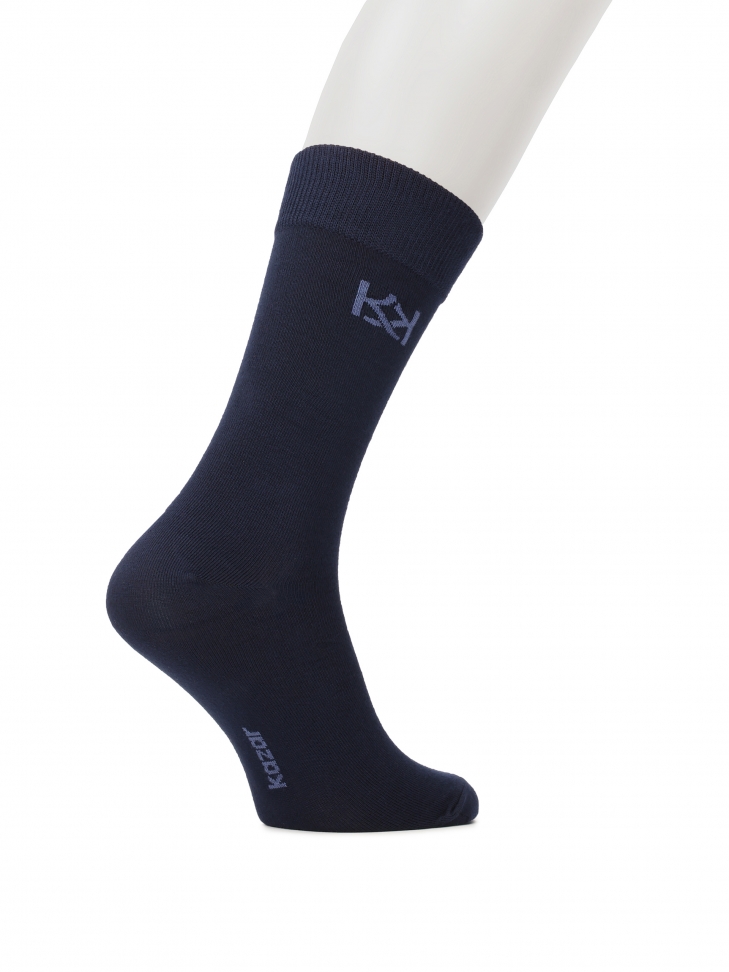 Long navy blue socks with bamboo viscose