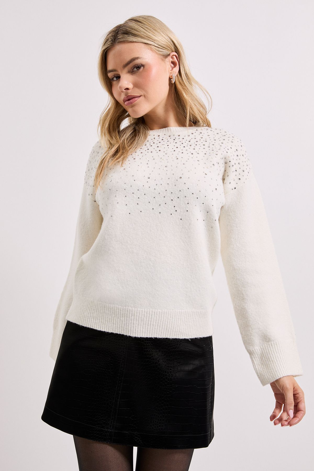 Dorothy Perkins Ivory Scattered Sparkle Jumper