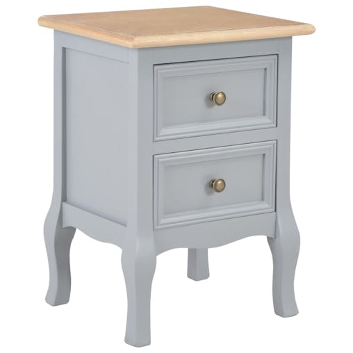 NNEVL Bedside Cabinets 2 pcs Grey 35x30x49 cm MDF