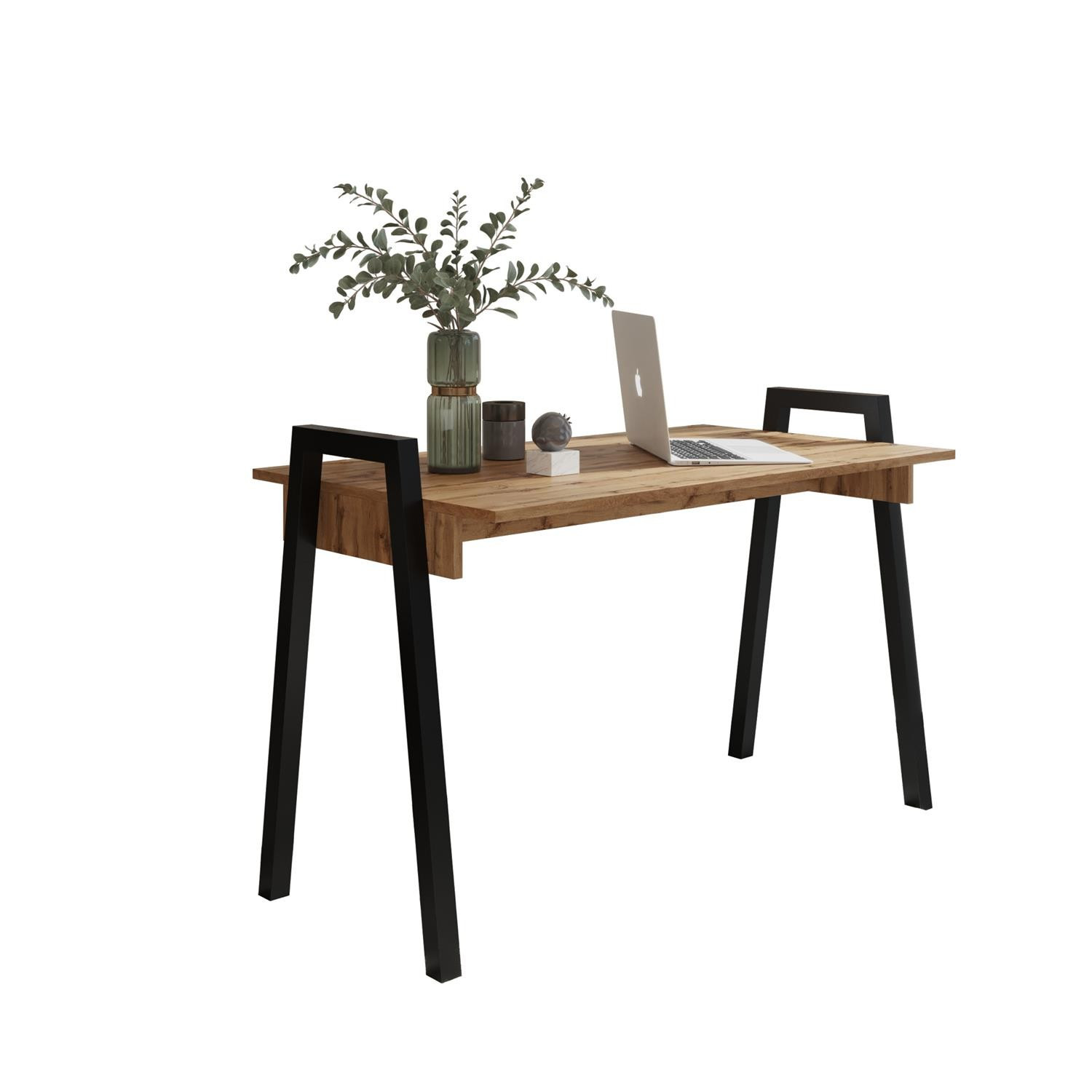 Biurko FRAME - Loftowy Design z Dębowym Blatem i Czarnymi Nogami