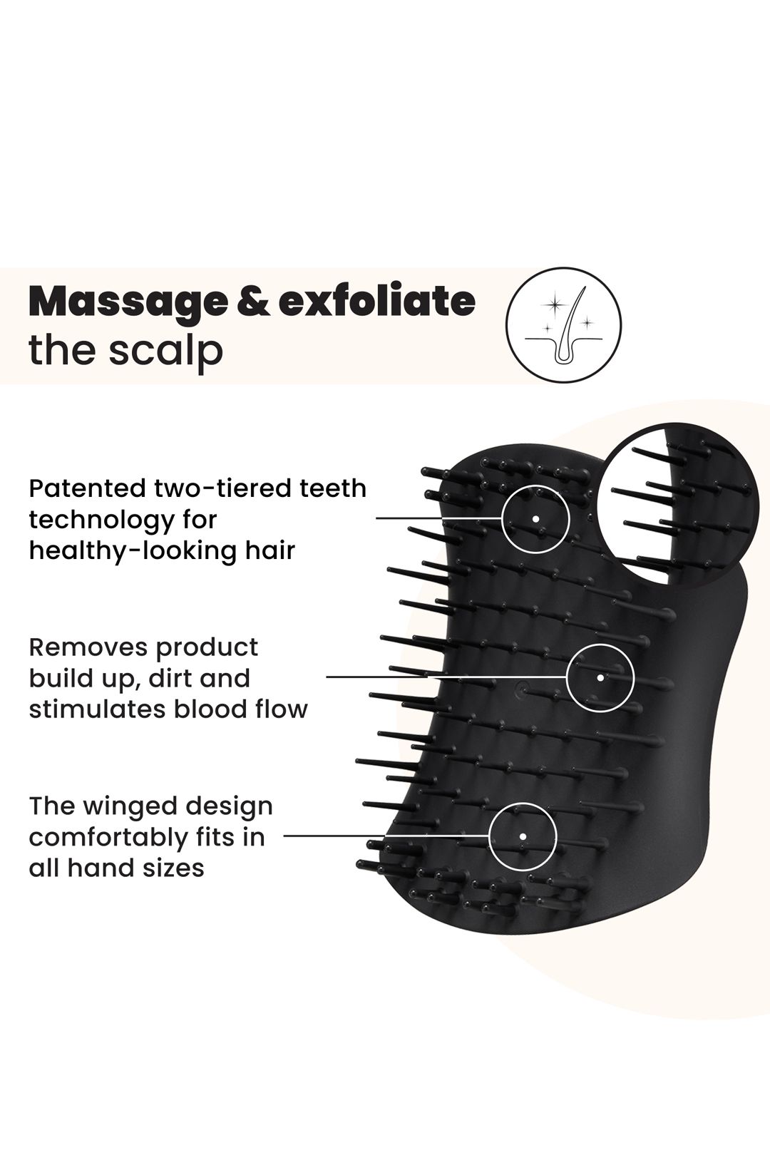 Tangle Teezer The Scalp Exfoliator & Massager - Onyx Black