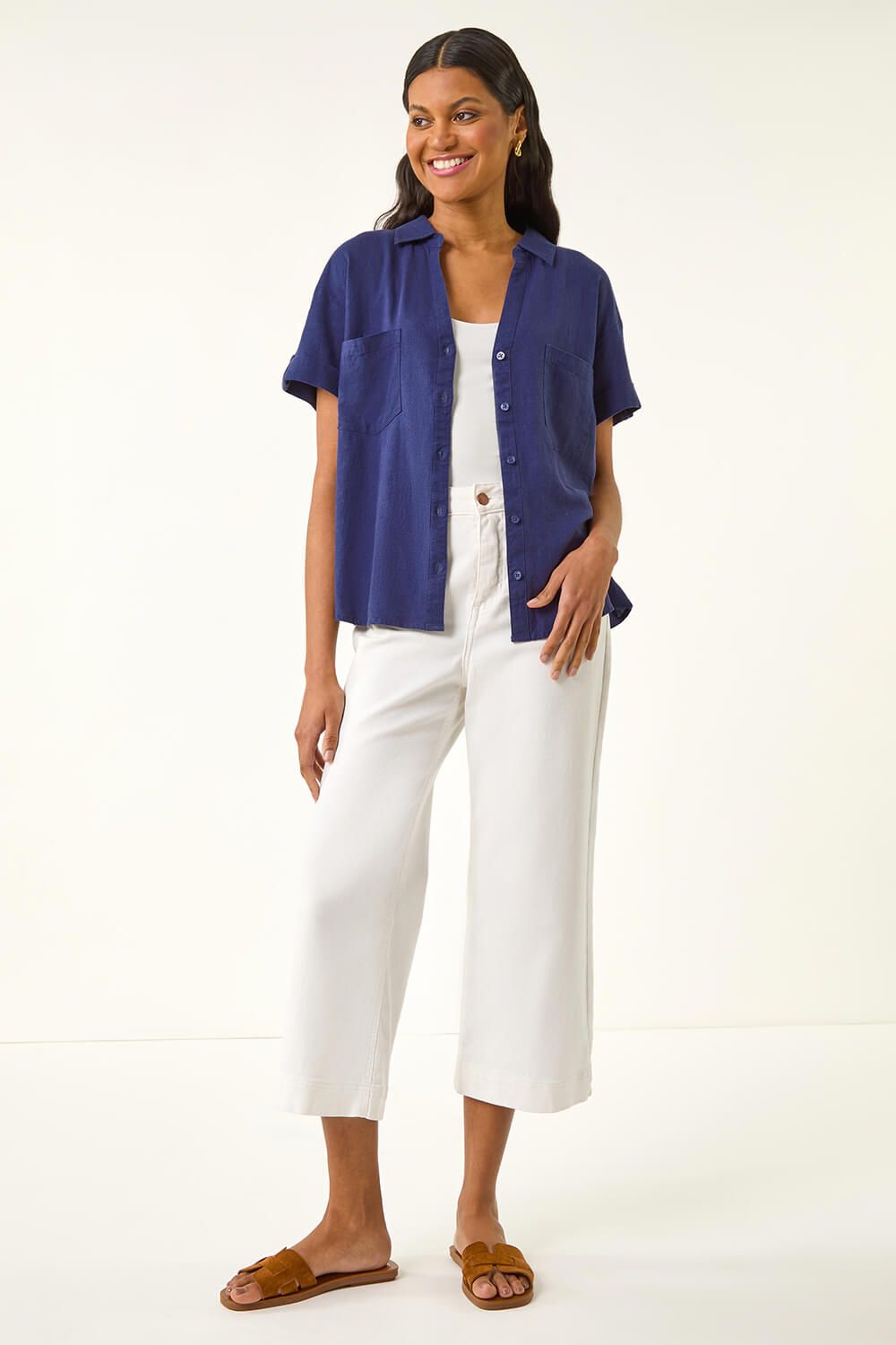 Roman Linen Mix Collared Shirt