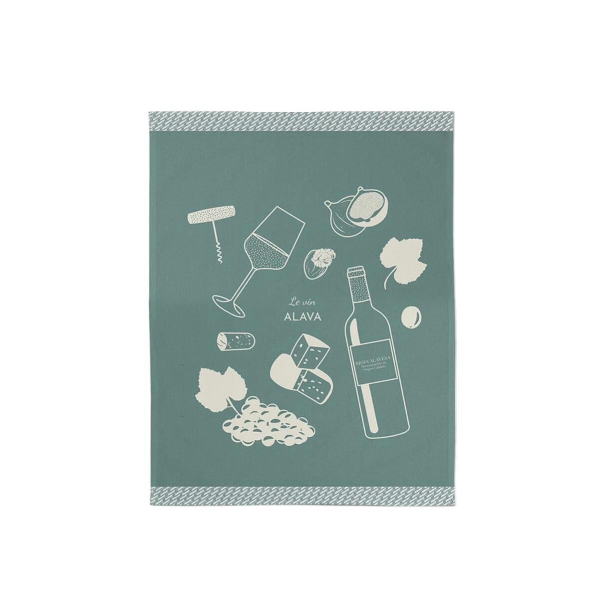 KONTATU 7 PROVINCES - Essuie-mains coton Vert 45x60 cm