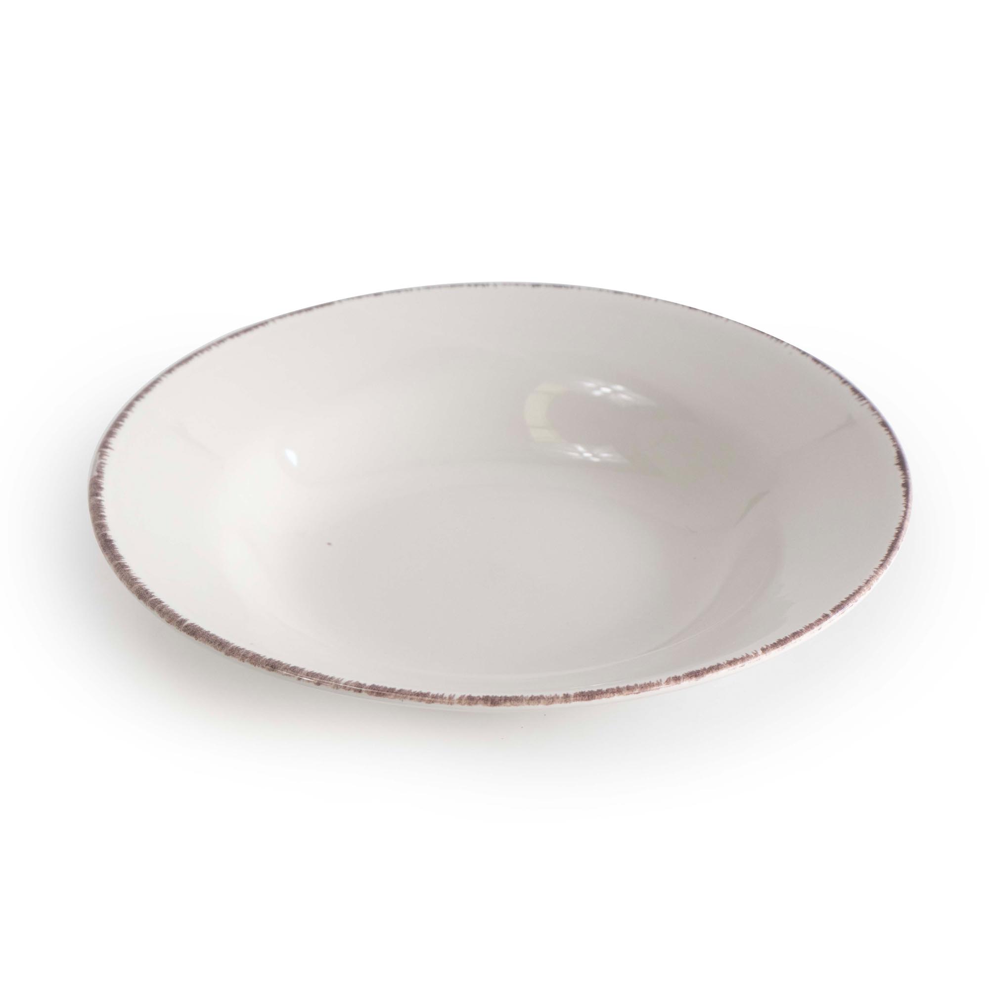 Prato de sopa SAUVAGE branco em grés