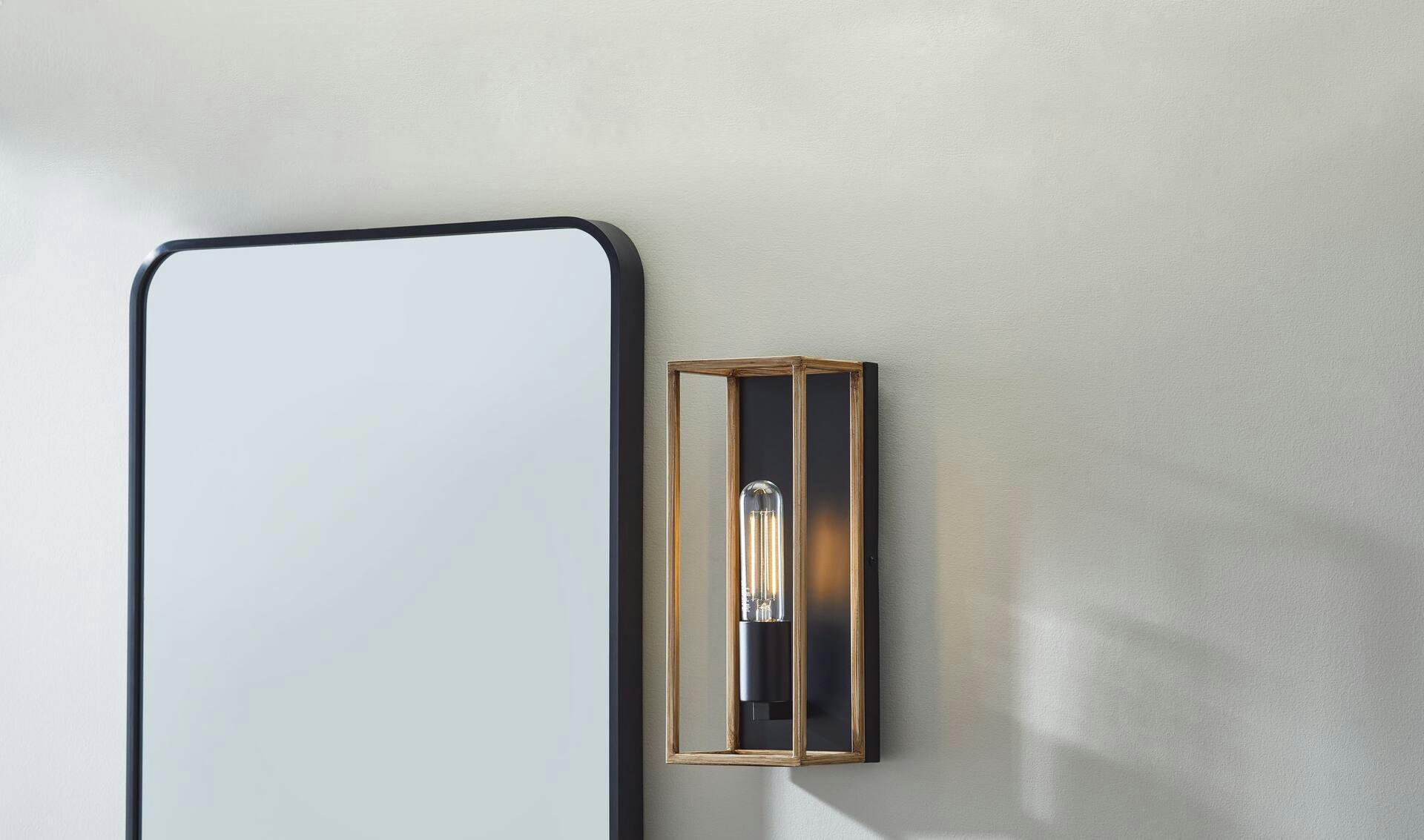 CANVAS Ambleside 1-Light Wall Sconce with Wood Finish, Matte Black