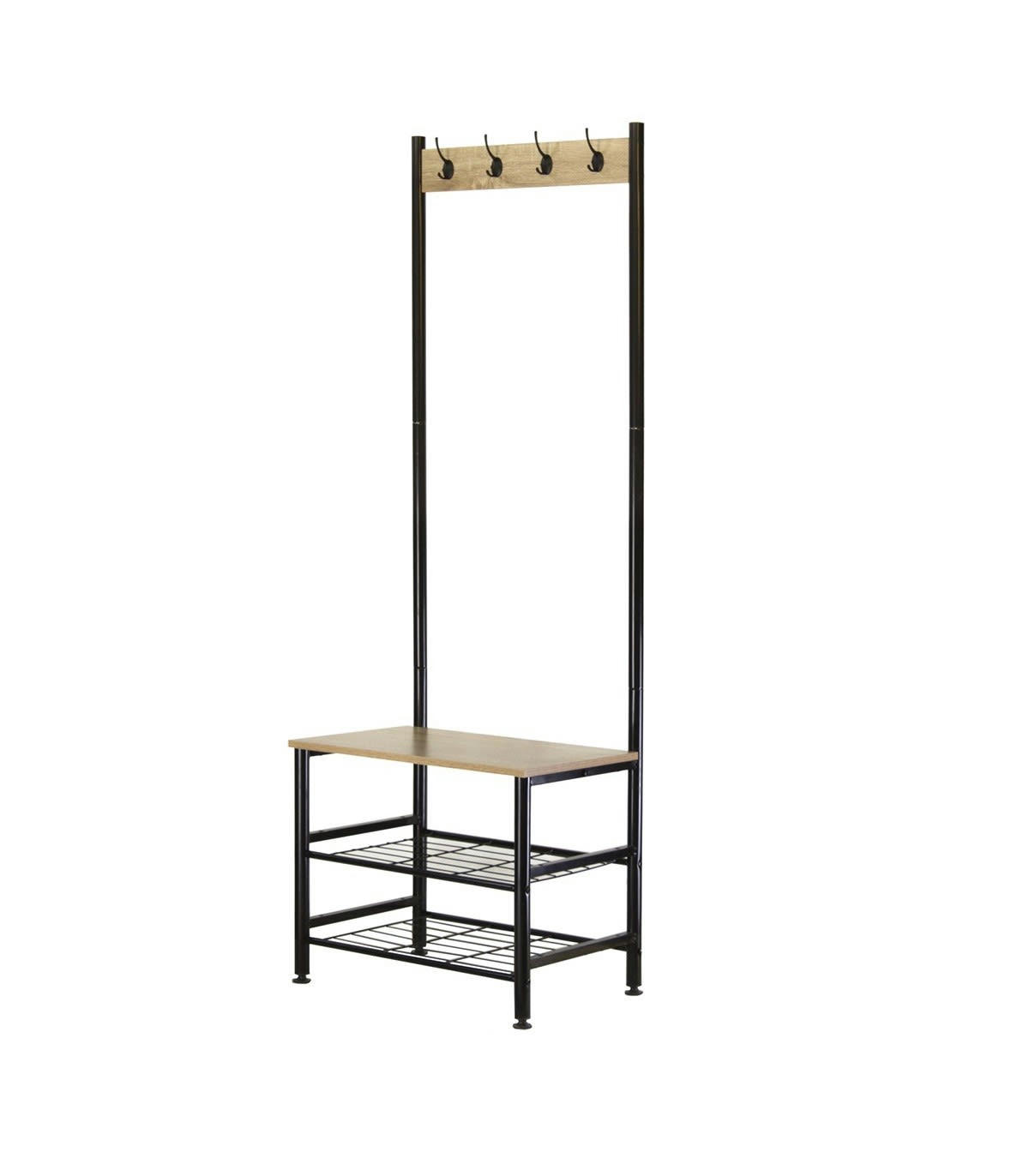 - Meuble d'entrée 4 porte-manteaux - Marron