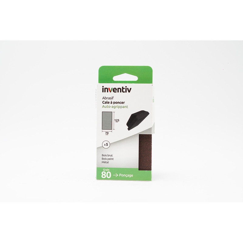 Patin abrasif auto-agrippant grain 80 5 pièces INVENTIV