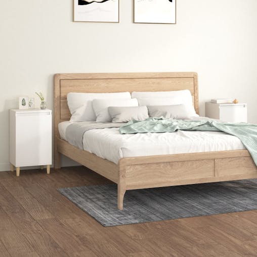 NNEVL Bedside Cabinets 2 pcs High Gloss White 40x35x70 cm Engineered Wood