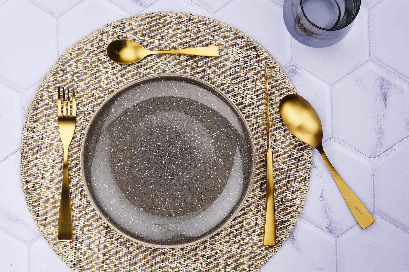 NUDE - Lot de 24 couverts de table en inox or