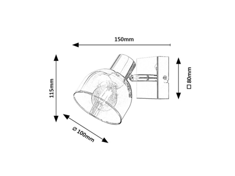 Kinkiet srebrny Tarien 1xE14x40W wym:11,5x10x15cm IP20 Rabalux