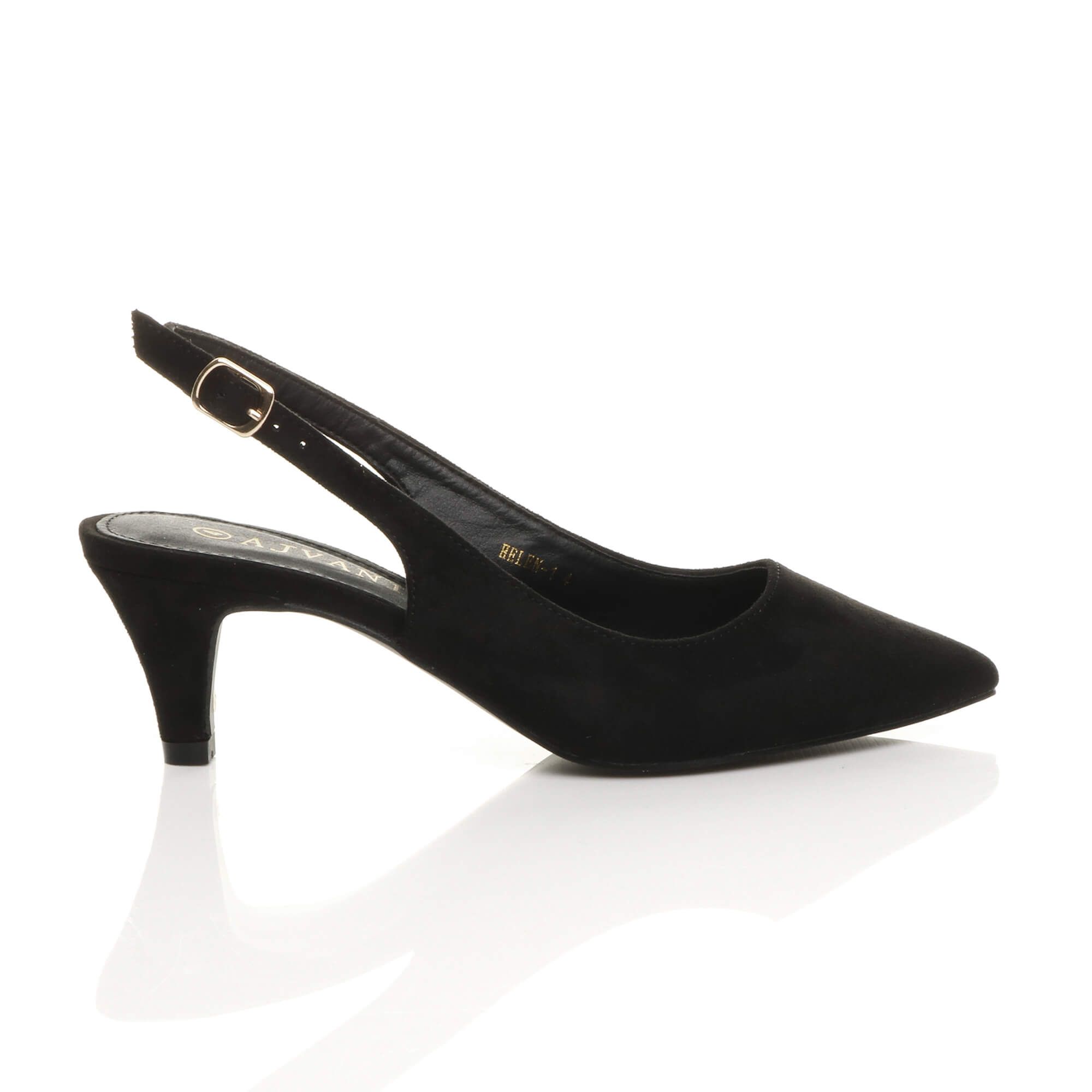 AJVANI Mid Heel Slingback Pointed Toe Court Shoes