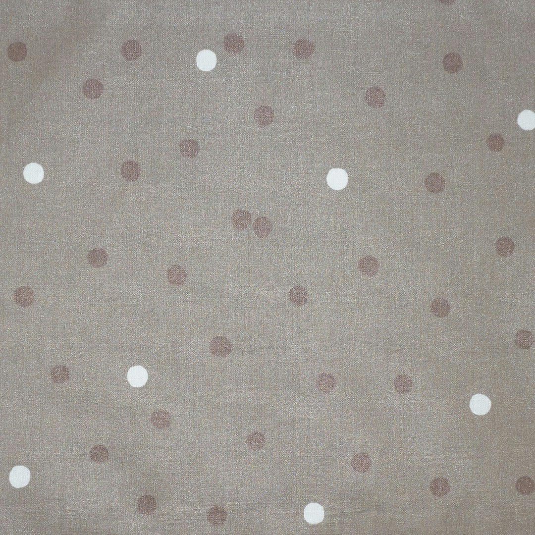 CONFETTIS - Nappe enduite ovale 160 x 200 cm taupe