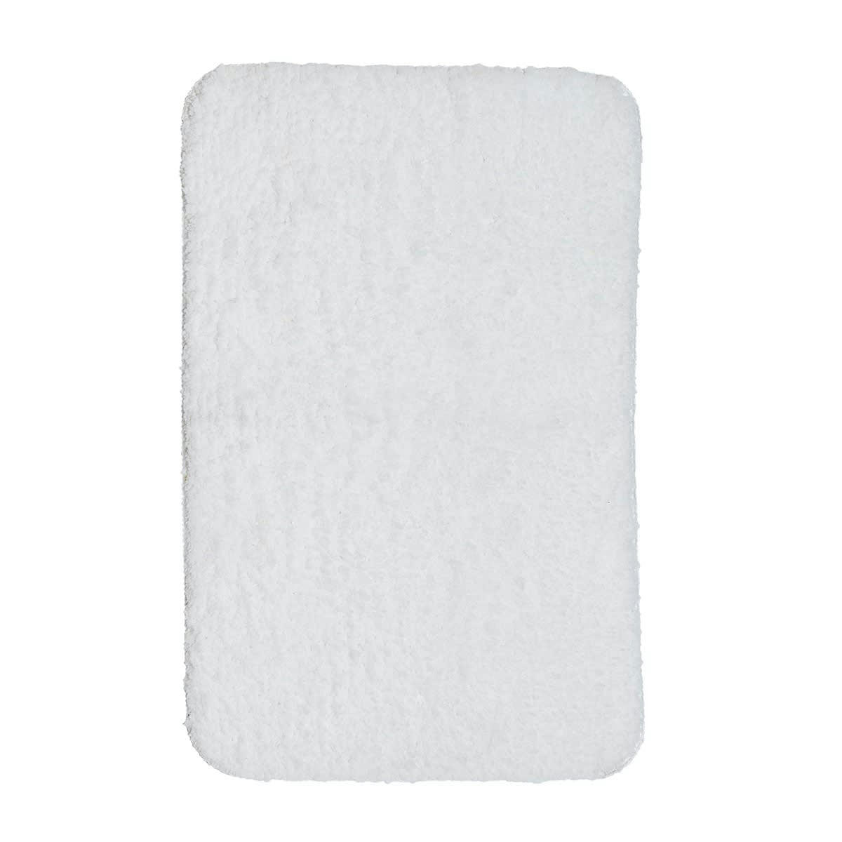 ESSENTIAL - Tapis de bain tufté uni en Polyester Blanc 50x80 cm