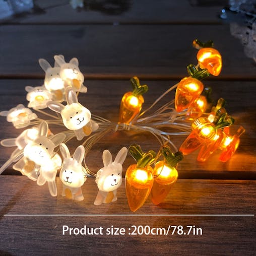 NNETM LED Copper Wire Rabbit Carrot Light String