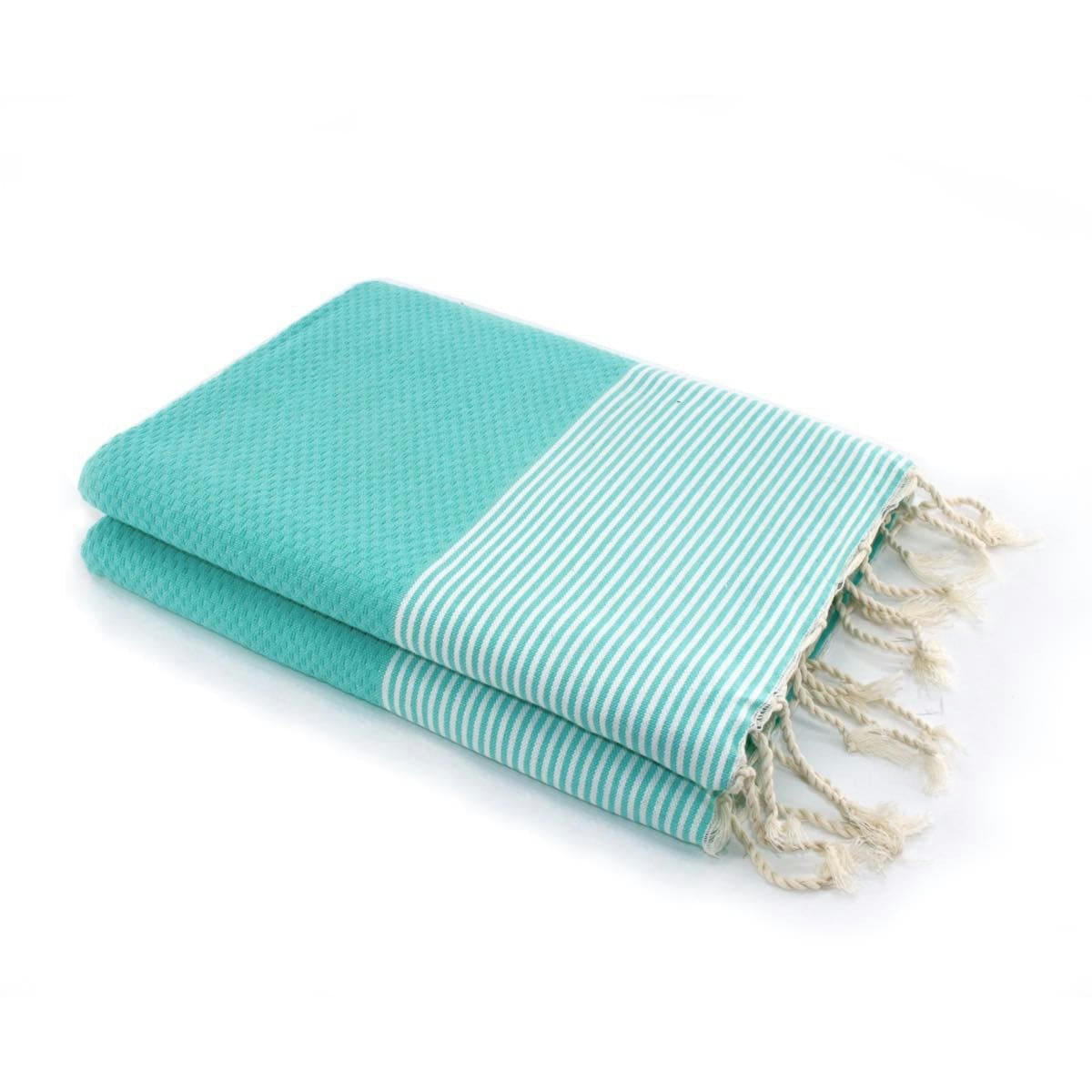 IBIZA - Fouta XXL coton  200x200 vert turquoise