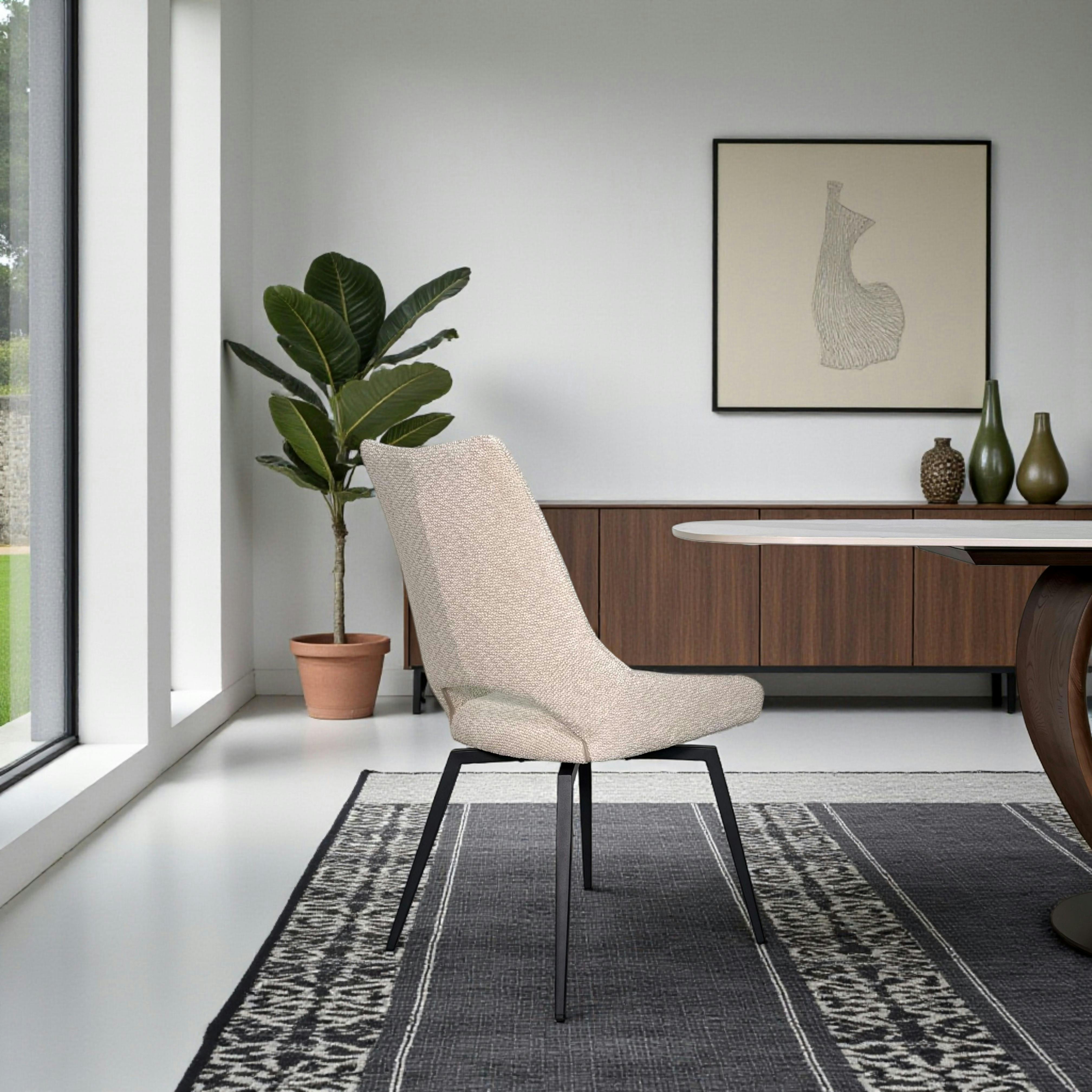 Chaise pivotante beige, dossier ouvert (lot de 2) LIGURIE