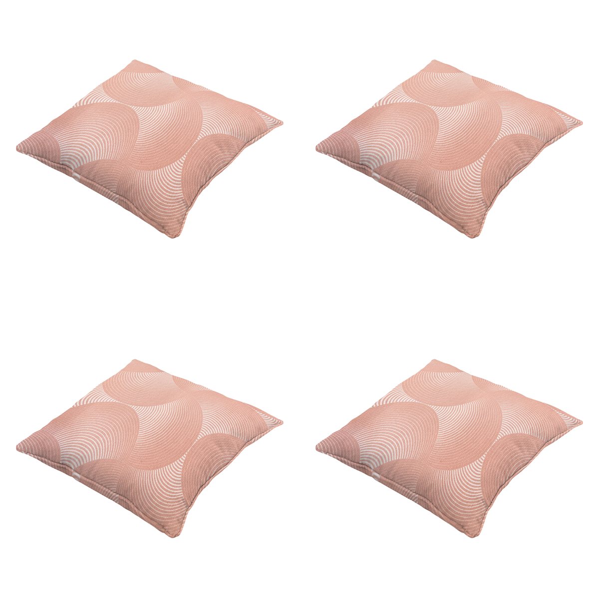 Madison sierkussen Napels - roze - 50x50x10cm - set van 4
