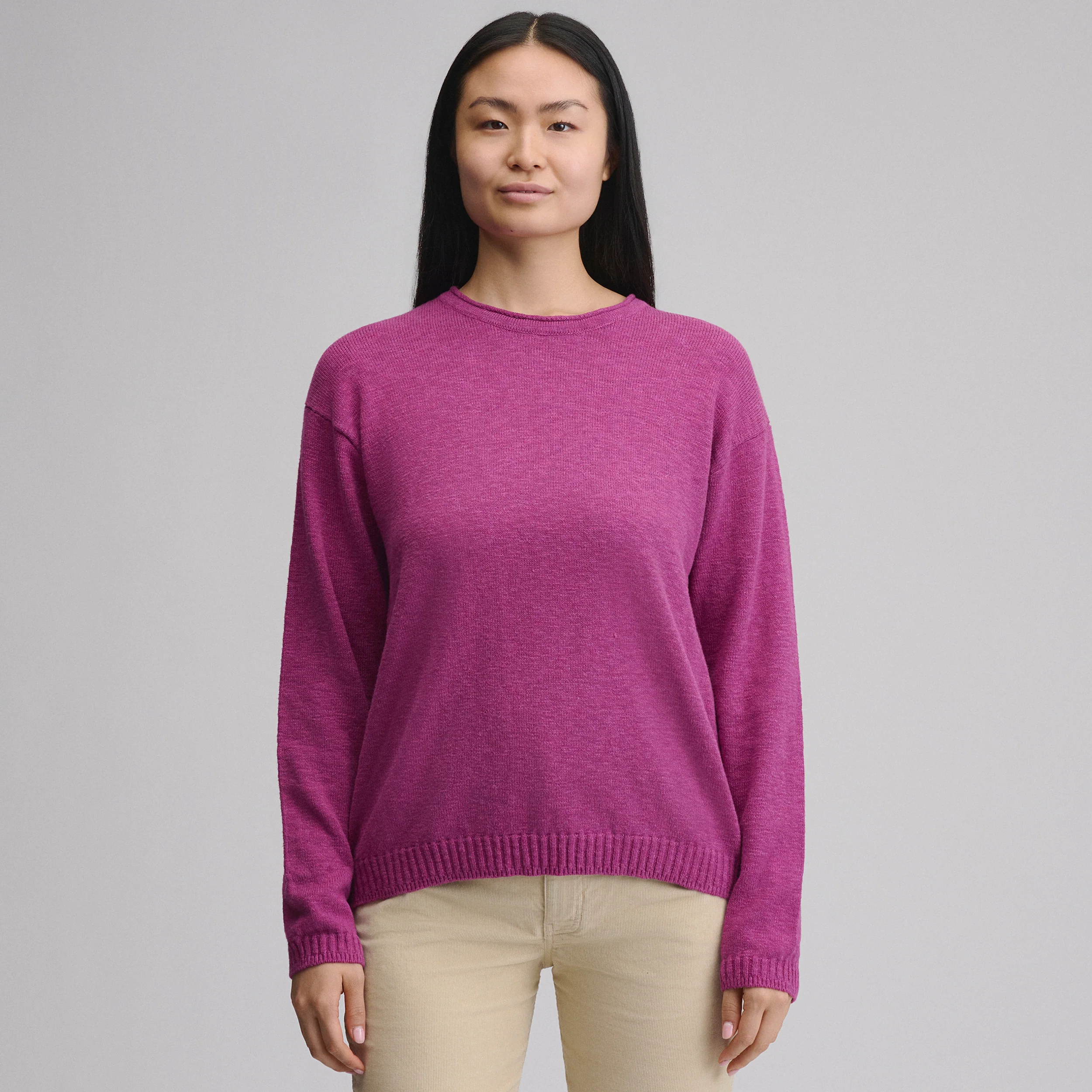 Women's Cotton Slub Crew Sweater