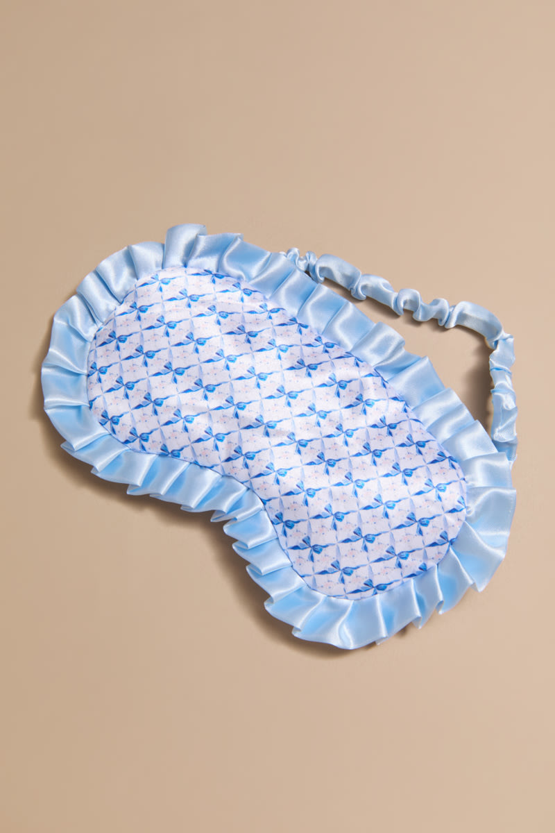 Blue Bow Print Sleeping Mask