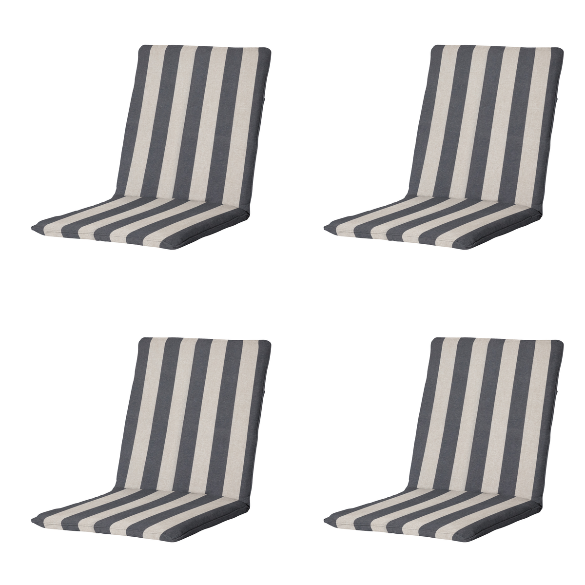 Madison stapelstoelkussen Amora - grijs - 97x49x5cm - set van 4