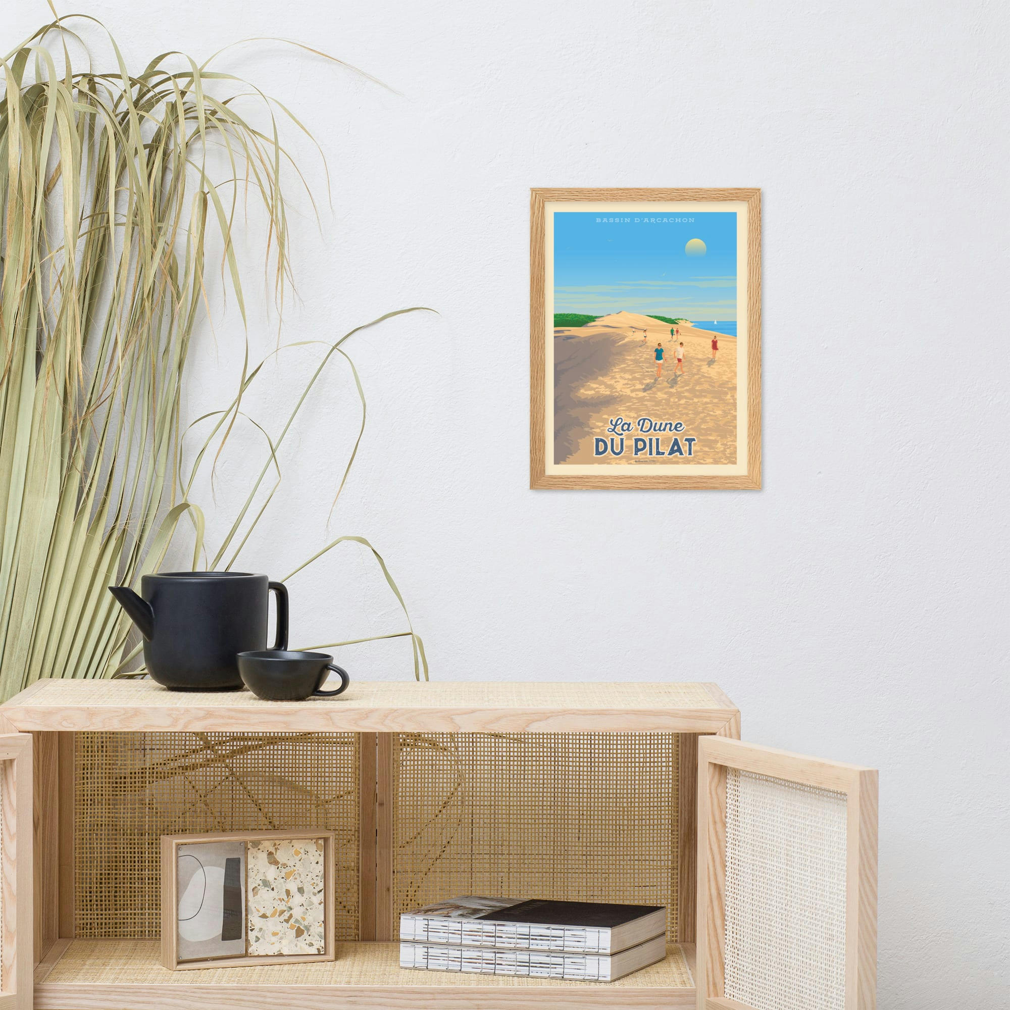 - Affiche Dune du Pilat Arcachon France avec Cadre (Bois) 21x29,7 cm