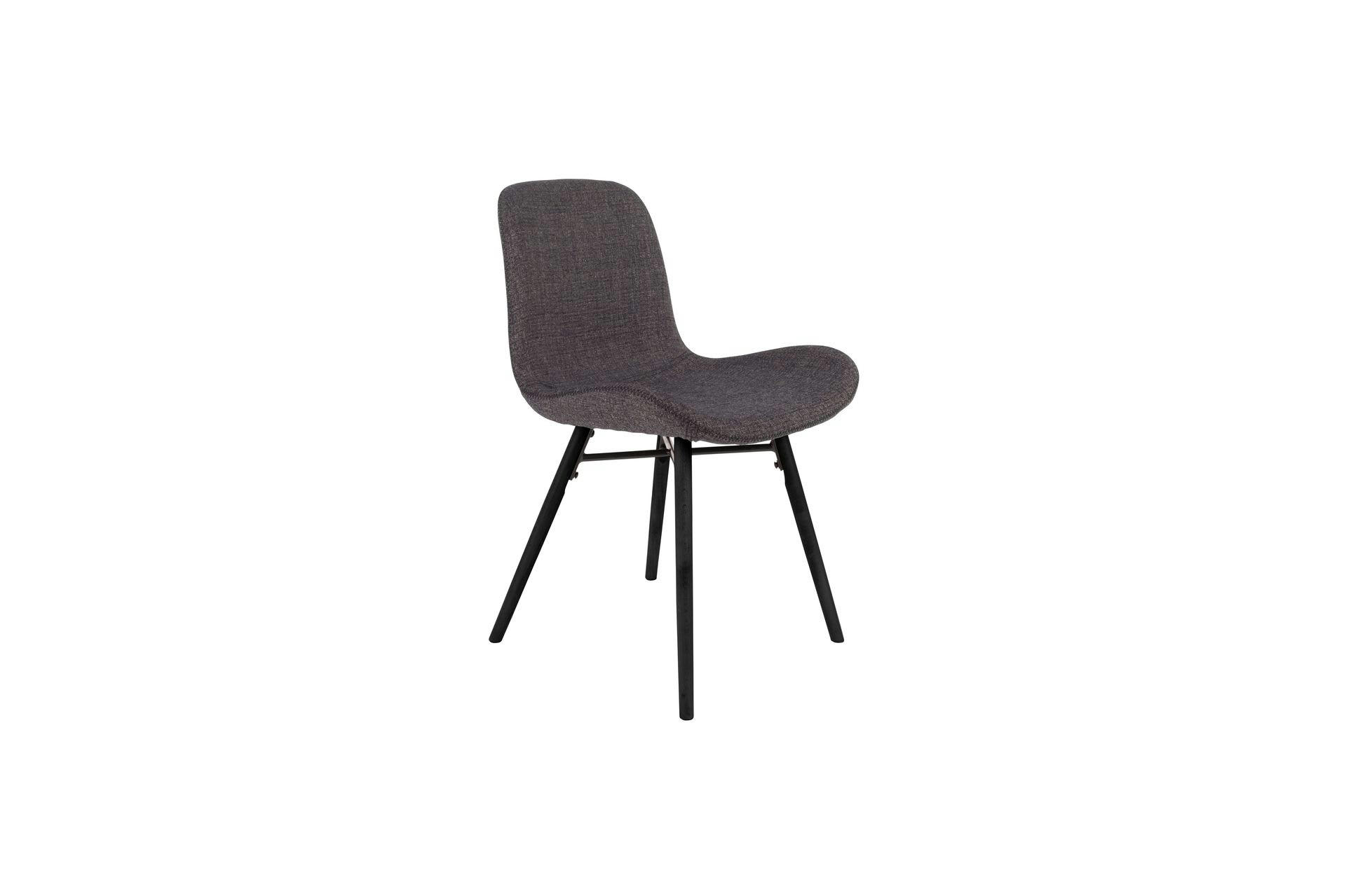 LESTER - Chaise en tissu anthracite