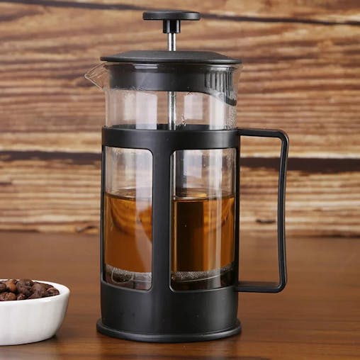 NNEOBA 600ML Stainless Steel Coffee & Tea Brewer with Built in Filter & Handle Black