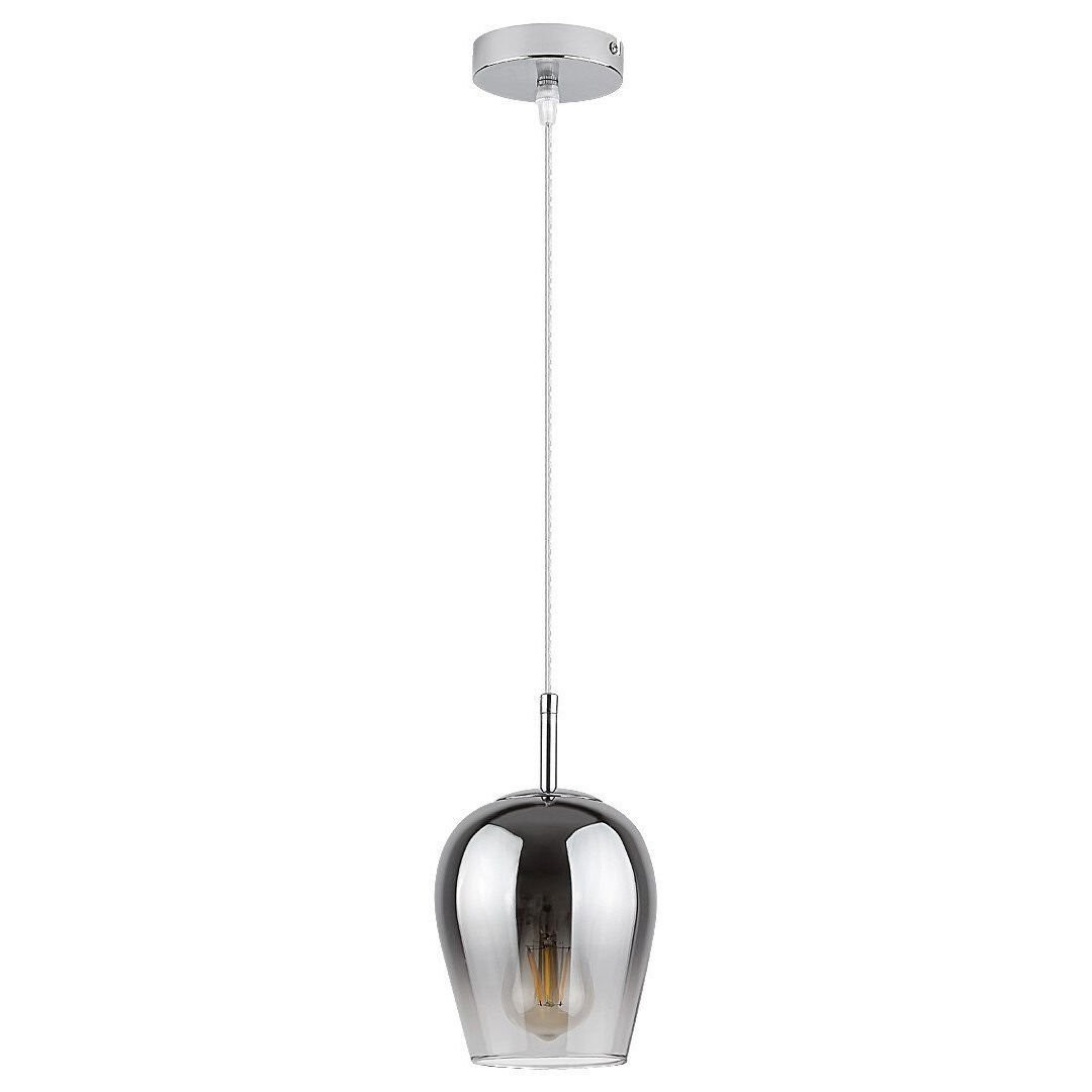 Lampa wisząca chromowana szkło dymne Petunia 1xE27x15W Rabalux