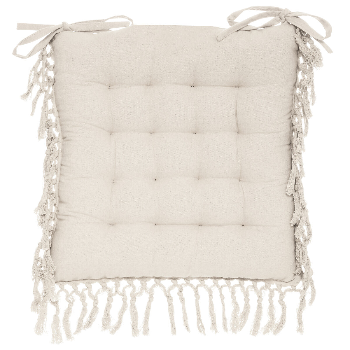 Chair cover macram&eacute; Ivory white, 40x40 cm