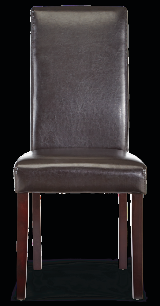 CANVAS  Bonded Leather Upholstered  Dining Chair With Solid Wood Legs, Dark Brown