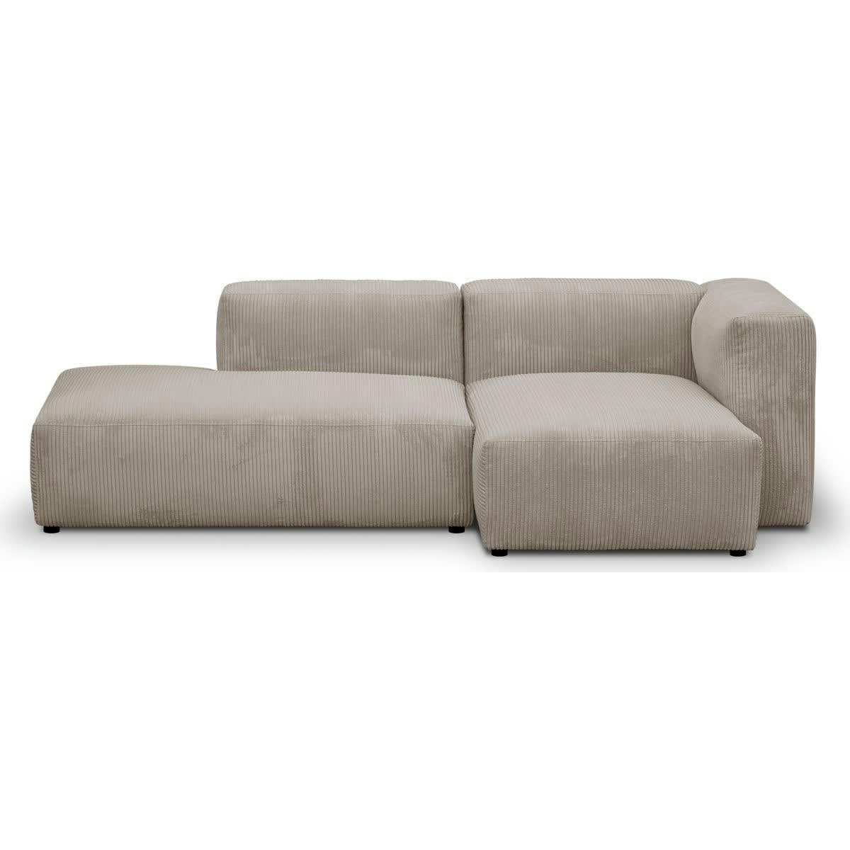 MODULO NEW - Canapé modulable angle droit 3/4 places en velours côtelé taupe