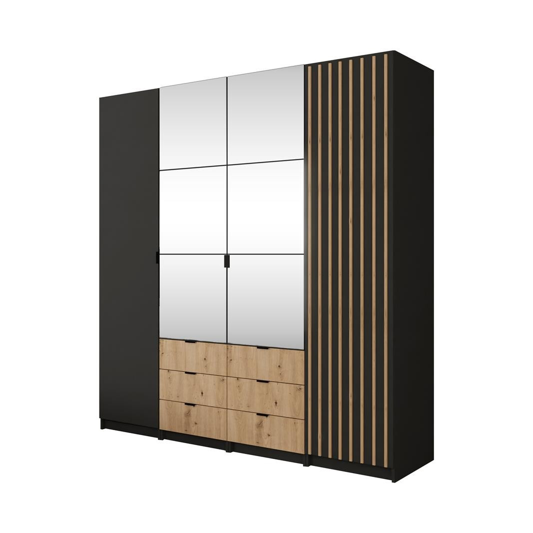 Zestaw szaf ONYX 200czarnawotanlamel wotan