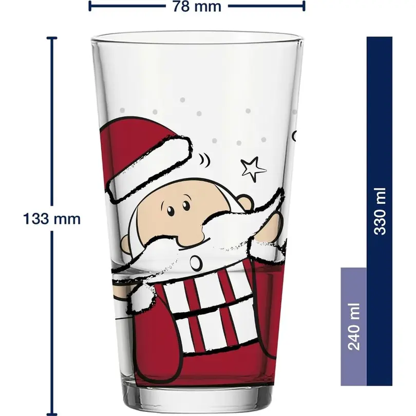 Tasse 6er-Set Weihnachtsmann