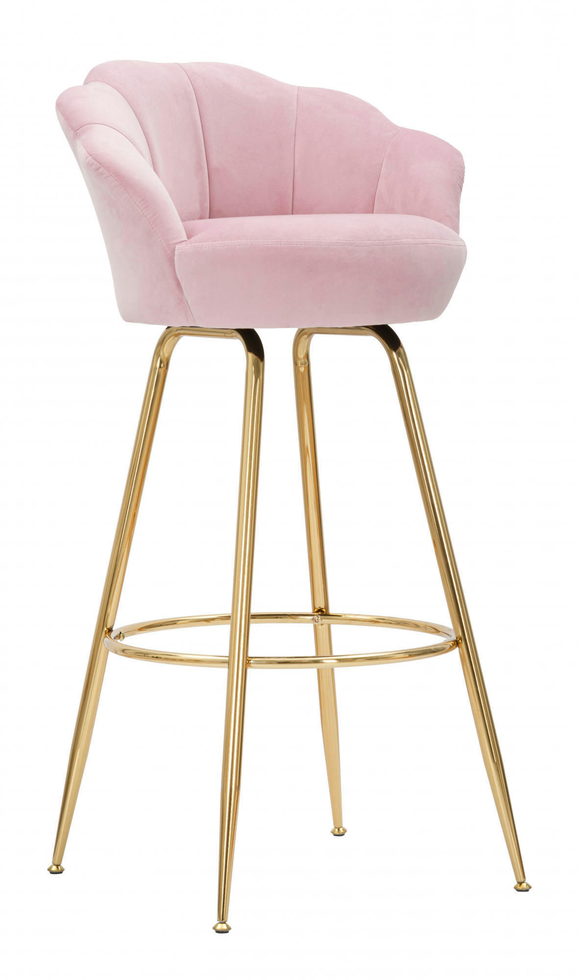 - Tabouret de bar en velours rose