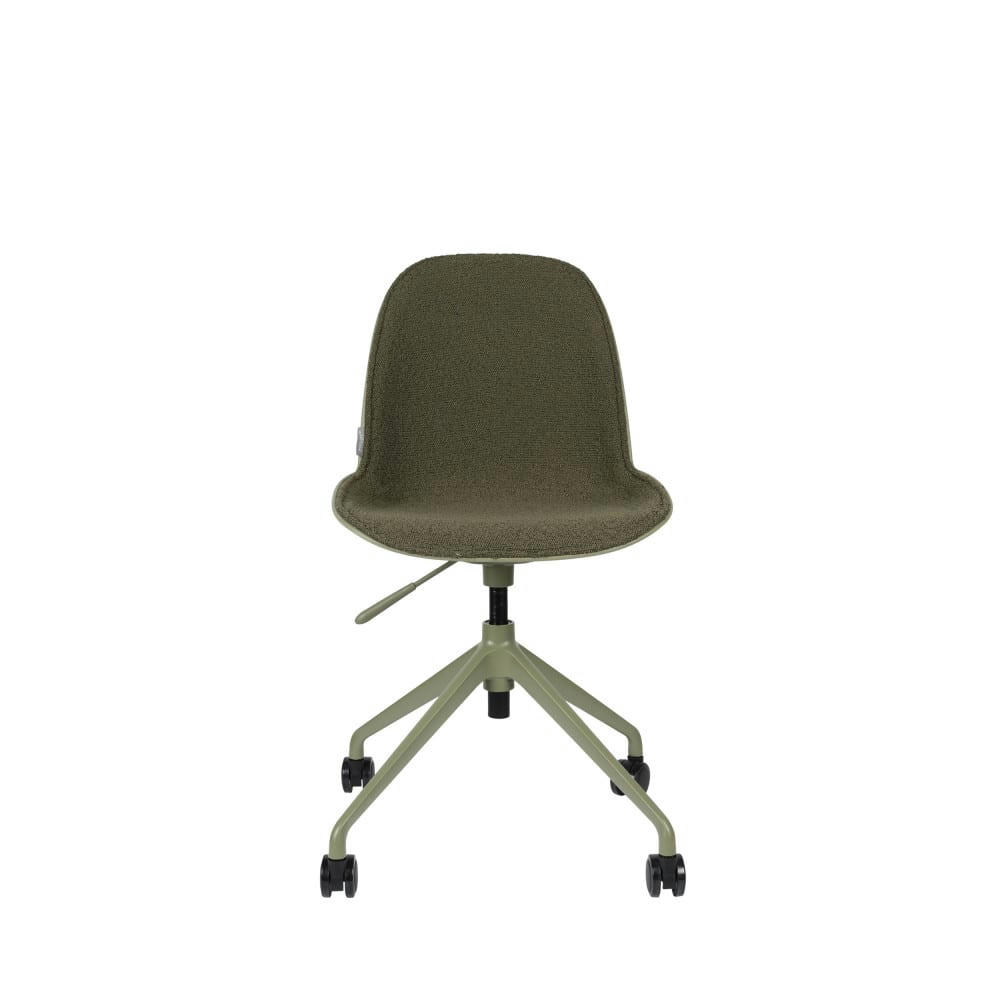 ALBERT KUIP - Chaise de bureau en tissu bouclette pivotante à roulettes vert