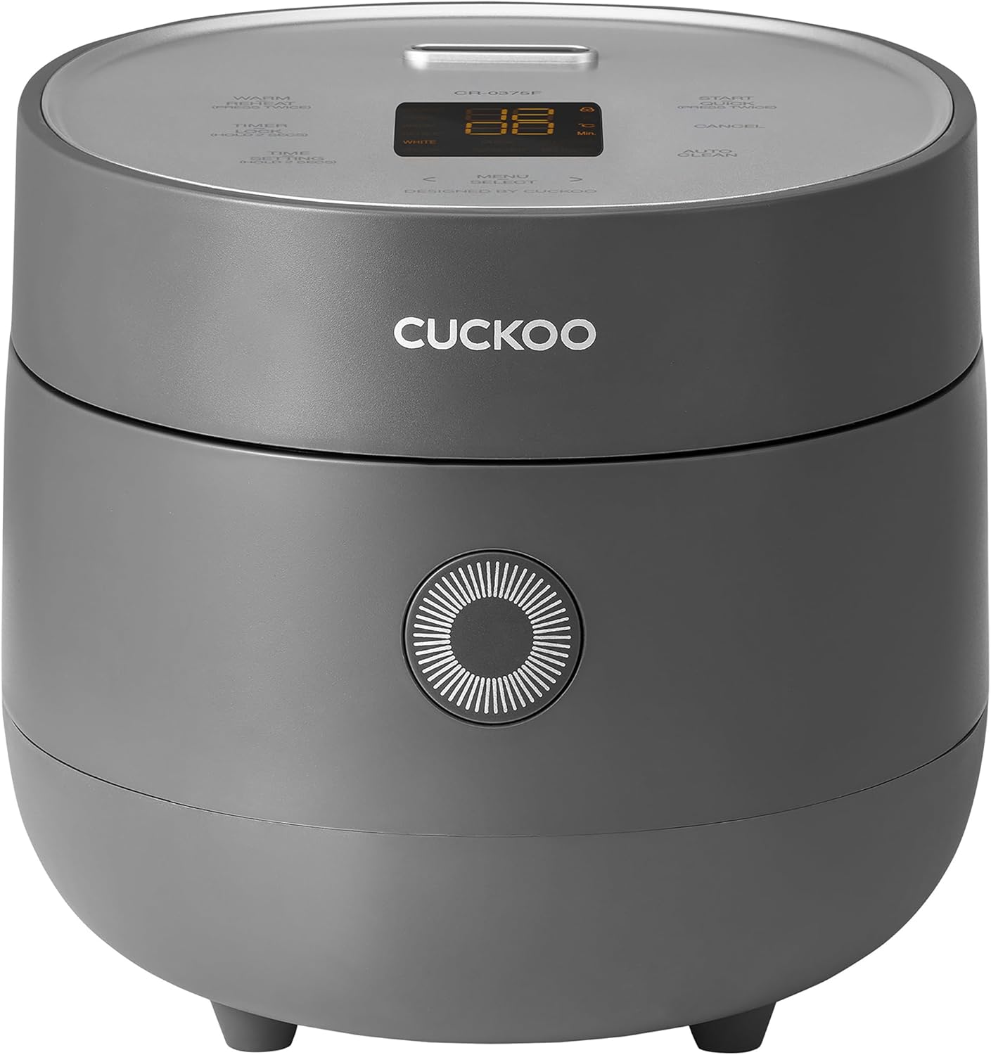 CUCKOO Micom Rice Cooker 3-Cup Uncooked / 6-Cup Cooked with Nonstick Inner Pot, Small Rice Maker with 8 Menu Options, Fuzzy Logic Technology, Auto Clean, Quick Rice Mode, Gray (CR-0375FG)