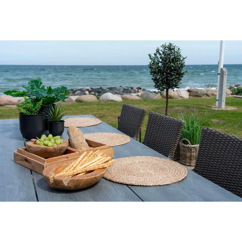 Nest of Nora 4 pack Placemats rond jute gevlochten ?38 cm - Natural