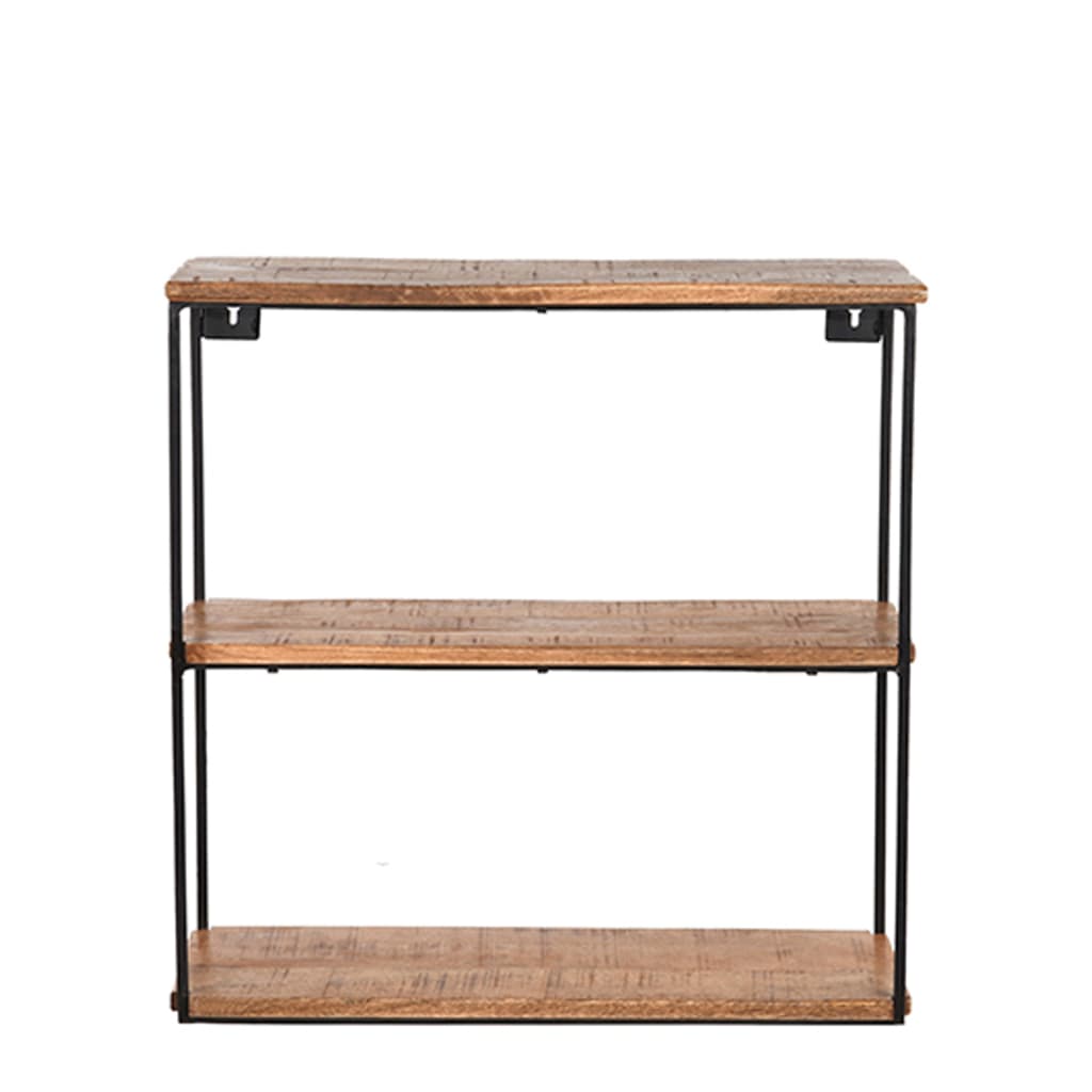 LABEL51 - Wandrek Vintage L - Rough Mangohout - Zwart Metaal