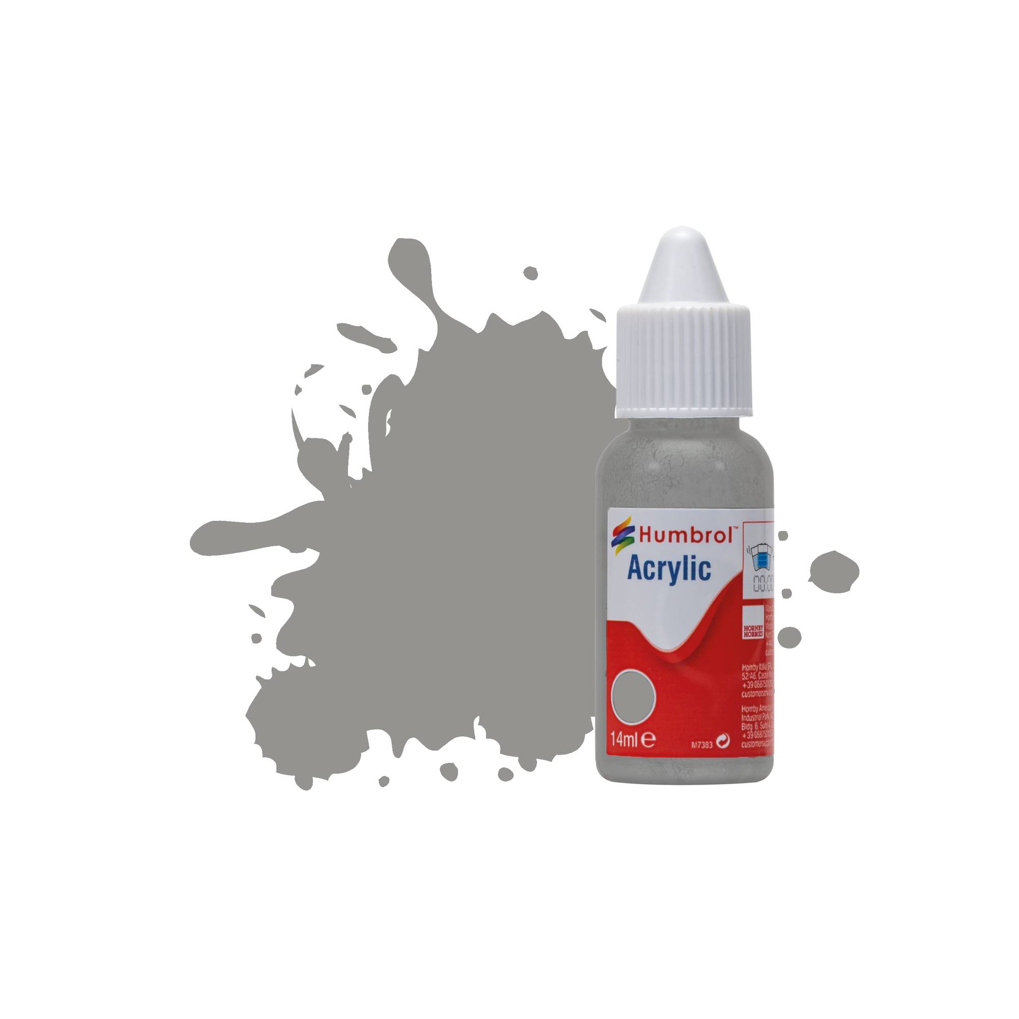 Humbrol 126 US Medium Grey Matt Acrylic Paint Dropper 14ml